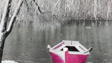 Pogradec, Albania, Boat snow Lake ohrid