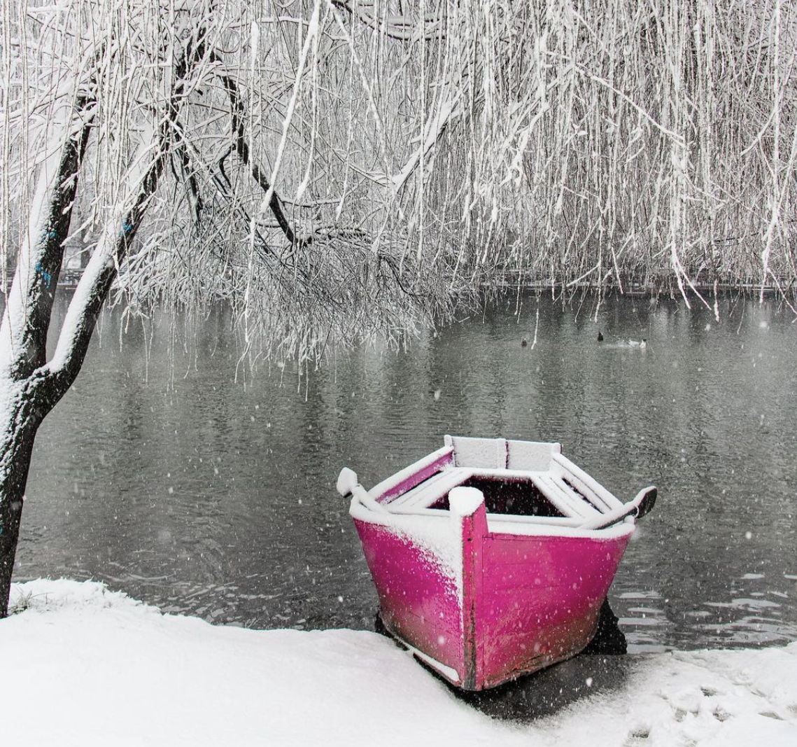 Pogradec, Albania, Boat snow Lake ohrid