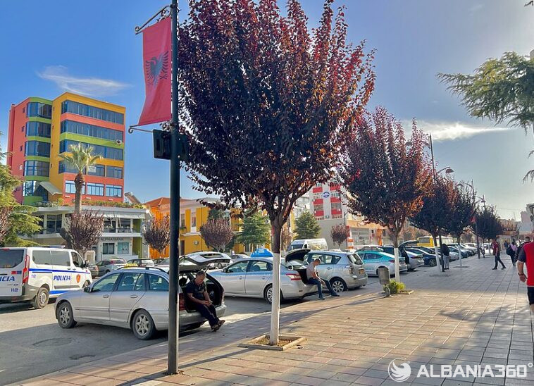 Fier Albania 2022 11 03 Trees along street